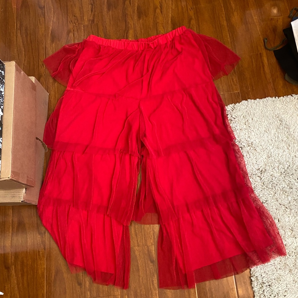 Worn Once For An Hour, Red Fun Party Pants - image 1